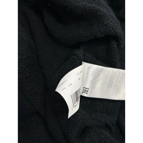 ROXY Rolling Hills Sweater Sz L Black Ruched Front Tie Knit Cotton Nylon Blend - Picture 8 of 13